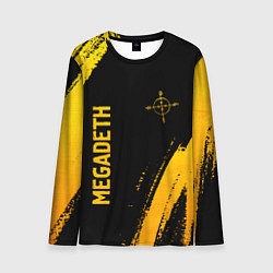 Лонгслив мужской Megadeth - gold gradient: надпись, символ, цвет: 3D-принт