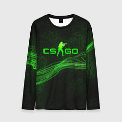 Лонгслив мужской CSGO green abstract, цвет: 3D-принт