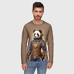 Лонгслив мужской Крутой панда в стиле стимпанк - нейросеть, цвет: 3D-принт — фото 2