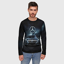 Лонгслив мужской Mercedes Benz black, цвет: 3D-принт — фото 2