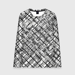 Лонгслив мужской Чёрно-белая сеть, цвет: 3D-принт