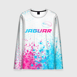 Лонгслив мужской Jaguar neon gradient style: символ сверху, цвет: 3D-принт