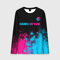 Лонгслив мужской Gears of War - neon gradient: символ сверху, цвет: 3D-принт