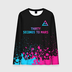 Лонгслив мужской Thirty Seconds to Mars - neon gradient: символ све, цвет: 3D-принт
