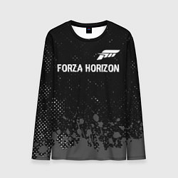 Лонгслив мужской Forza Horizon glitch на темном фоне: символ сверху, цвет: 3D-принт