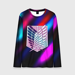 Лонгслив мужской Attack on Titan stripes neon, цвет: 3D-принт