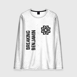 Мужской лонгслив Breaking Benjamin glitch на светлом фоне вертикаль
