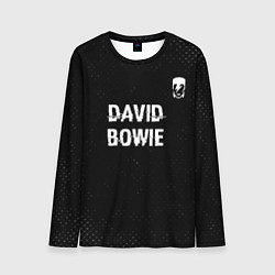 Лонгслив мужской David Bowie glitch на темном фоне посередине, цвет: 3D-принт