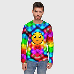 Лонгслив мужской Геометри даш неоновый градиент, цвет: 3D-принт — фото 2