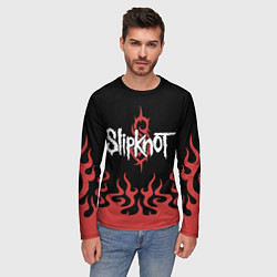 Лонгслив мужской Slipknot в огне, цвет: 3D-принт — фото 2