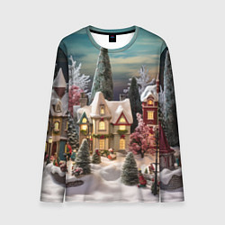 Мужской лонгслив Снежное сияние ночи
