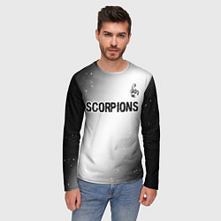 Лонгслив мужской Scorpions glitch на светлом фоне посередине, цвет: 3D-принт — фото 2