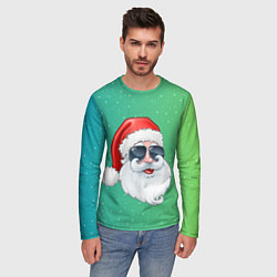 Лонгслив мужской Дед Мороз в очках, цвет: 3D-принт — фото 2