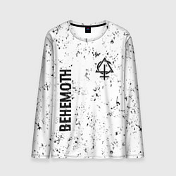 Мужской лонгслив Behemoth glitch на светлом фоне вертикально