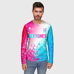 Лонгслив мужской Deftones neon gradient style посередине, цвет: 3D-принт — фото 2