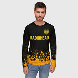 Лонгслив мужской Radiohead - gold gradient посередине, цвет: 3D-принт — фото 2