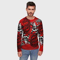 Лонгслив мужской Дед Мороз с копьем и драконом, цвет: 3D-принт — фото 2