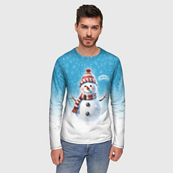 Лонгслив мужской Веселый снеговичок, цвет: 3D-принт — фото 2