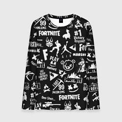 Лонгслив мужской Fortnite alllogo black, цвет: 3D-принт