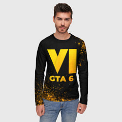 Лонгслив мужской GTA 6 - gold gradient, цвет: 3D-принт — фото 2