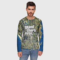 Лонгслив мужской GTA 5 карта, цвет: 3D-принт — фото 2