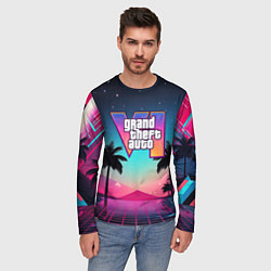 Лонгслив мужской GTA 6 summer abstract, цвет: 3D-принт — фото 2