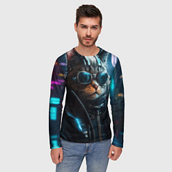 Лонгслив мужской Крутой кот от ai, цвет: 3D-принт — фото 2