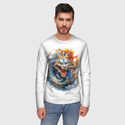 Лонгслив мужской Портрет китайского дракона символа Нового года, цвет: 3D-принт — фото 2