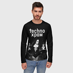 Лонгслив мужской Techno храм монашка колдунья, цвет: 3D-принт — фото 2