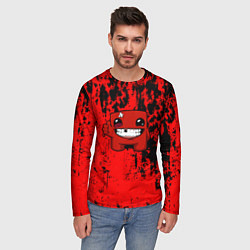 Лонгслив мужской Super Meat Boy краски, цвет: 3D-принт — фото 2