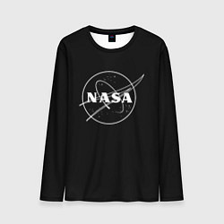 Мужской лонгслив NASA белое лого