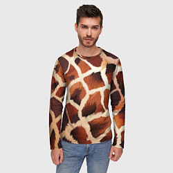Лонгслив мужской Пятнистый мех жирафа, цвет: 3D-принт — фото 2