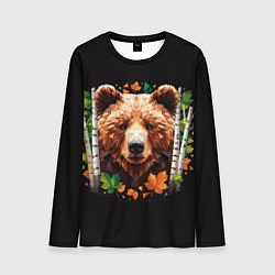 Мужской лонгслив Медвежья полигональная голова