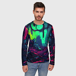 Лонгслив мужской Кислотные абстракт, цвет: 3D-принт — фото 2