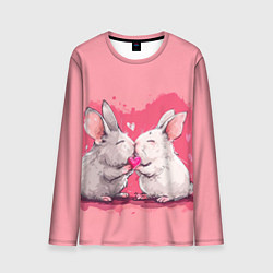 Лонгслив мужской Милые влюбленные кролики, цвет: 3D-принт