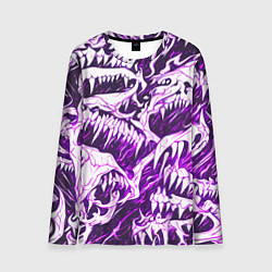 Лонгслив мужской Белые клыки на розовом фоне, цвет: 3D-принт