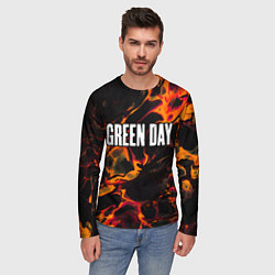 Лонгслив мужской Green Day red lava, цвет: 3D-принт — фото 2