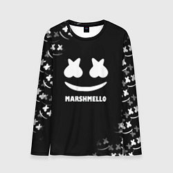 Лонгслив мужской Marshmello белое лого, цвет: 3D-принт