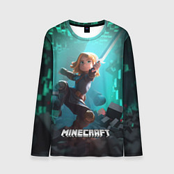 Лонгслив мужской Персонаж Minecraft с мечом, цвет: 3D-принт