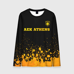 Лонгслив мужской AEK Athens - gold gradient посередине, цвет: 3D-принт