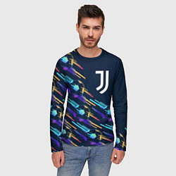 Лонгслив мужской Juventus градиентные мячи, цвет: 3D-принт — фото 2