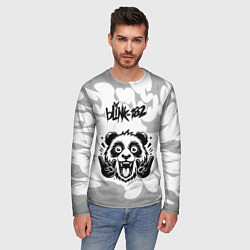 Лонгслив мужской Blink 182 рок панда на светлом фоне, цвет: 3D-принт — фото 2
