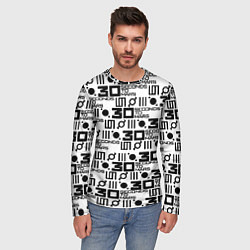 Лонгслив мужской Thirty Seconds to Mars pattern rock, цвет: 3D-принт — фото 2