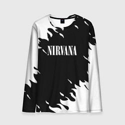 Мужской лонгслив Nirvana текстура огонь