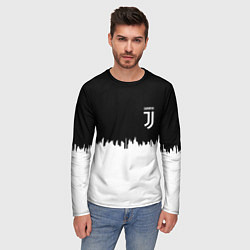 Лонгслив мужской Juventus белый огонь текстура, цвет: 3D-принт — фото 2