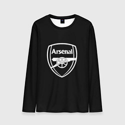 Лонгслив мужской Arsenal fc белое лого, цвет: 3D-принт