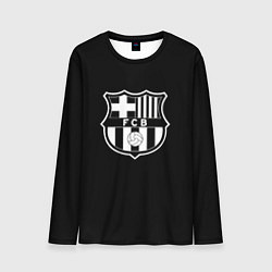 Мужской лонгслив Barcelona fc club белое лого