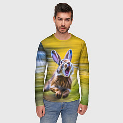 Лонгслив мужской Крик бегущего зайца, цвет: 3D-принт — фото 2