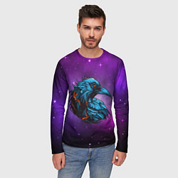 Лонгслив мужской Ворона в космосе, цвет: 3D-принт — фото 2