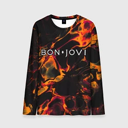 Лонгслив мужской Bon Jovi red lava, цвет: 3D-принт